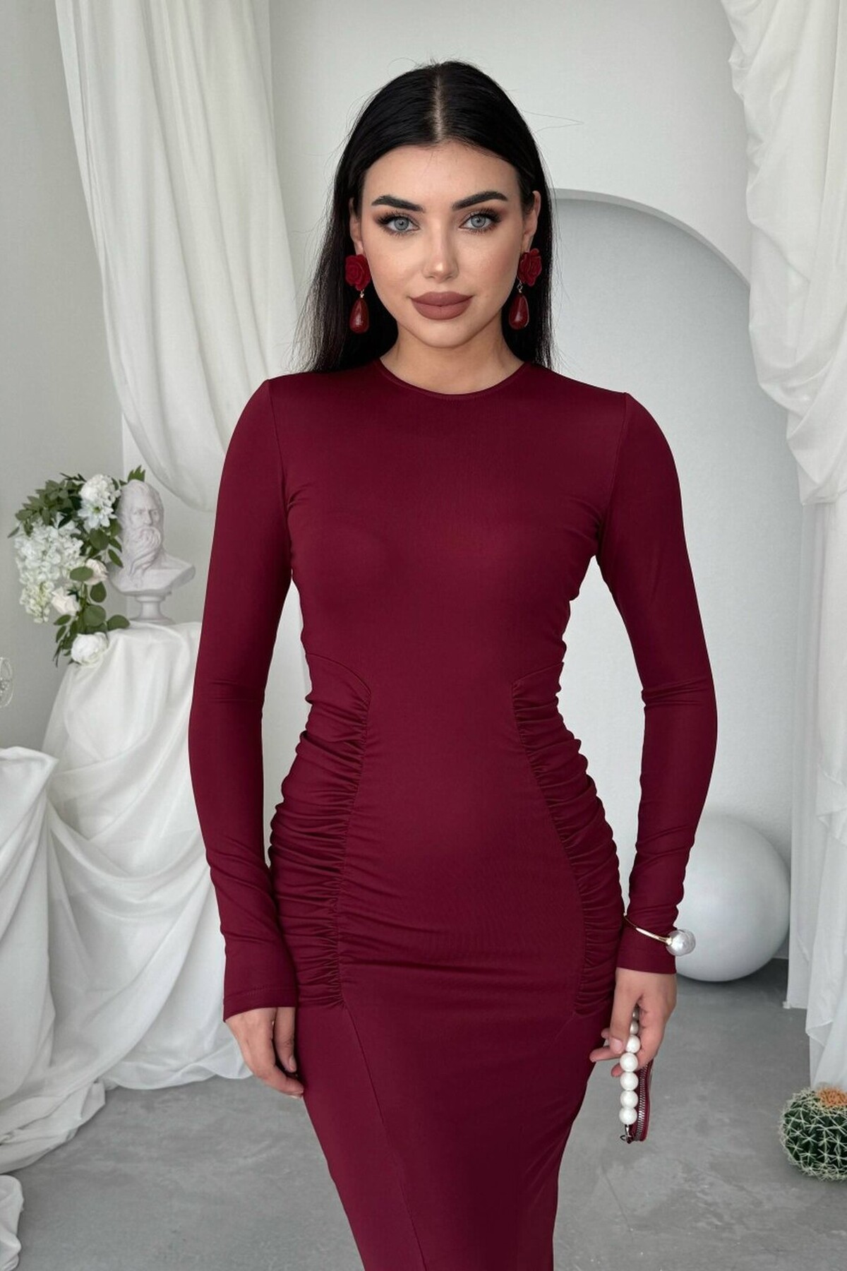 June Büzgü Detaylı Elbise