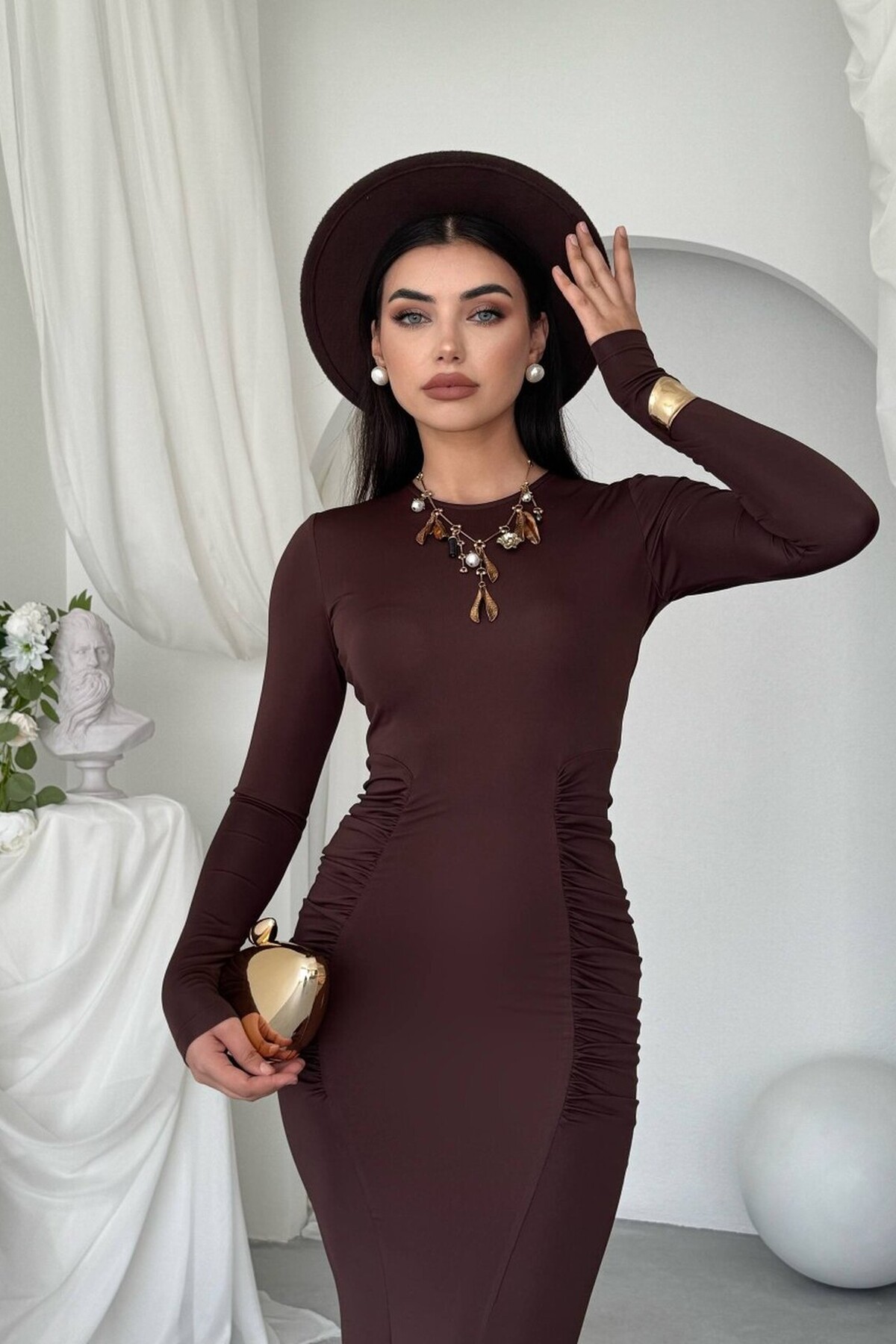 June Büzgü Detaylı Elbise