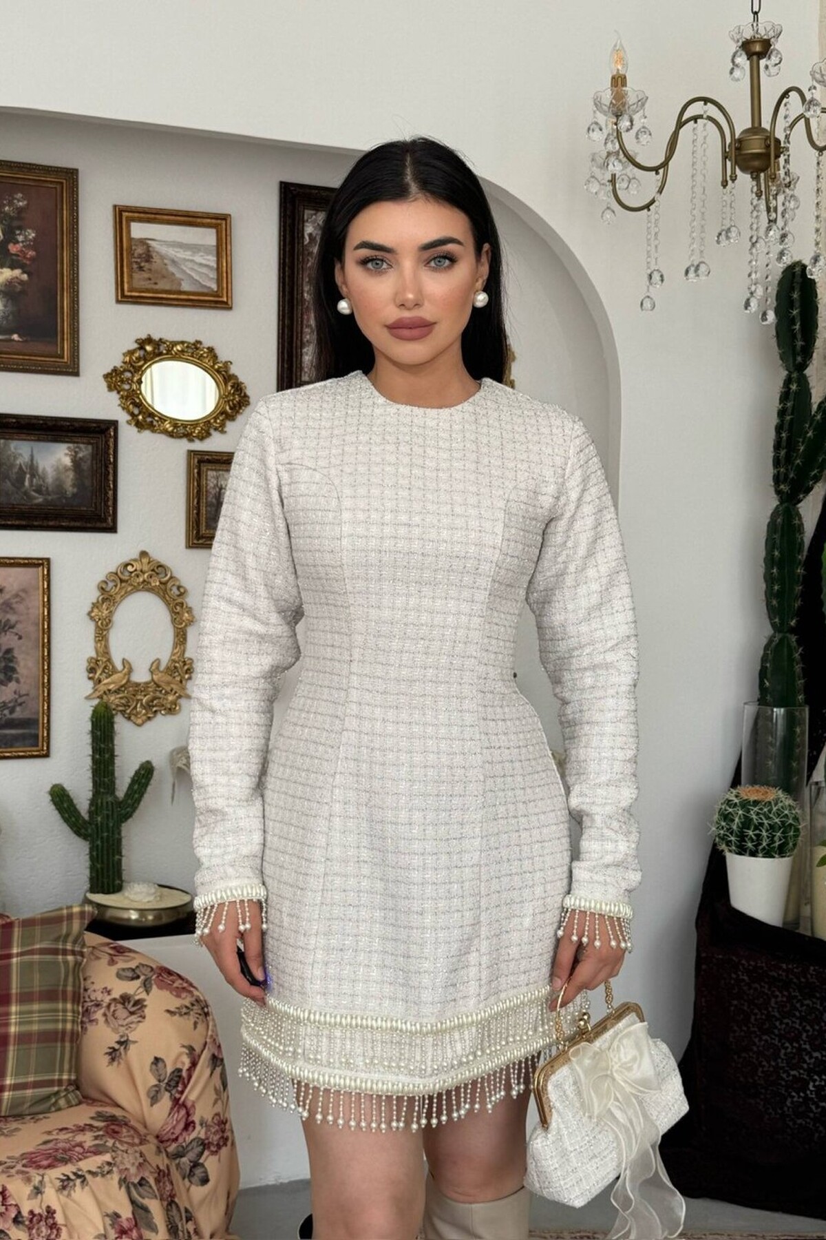 Porse Dress with Stone Details