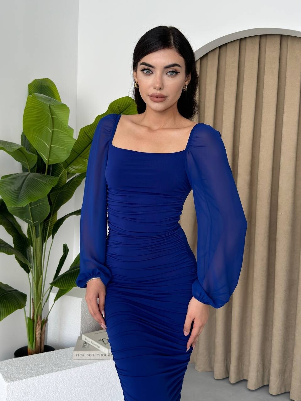 Engla Kolları Tül Detaylı Elbise