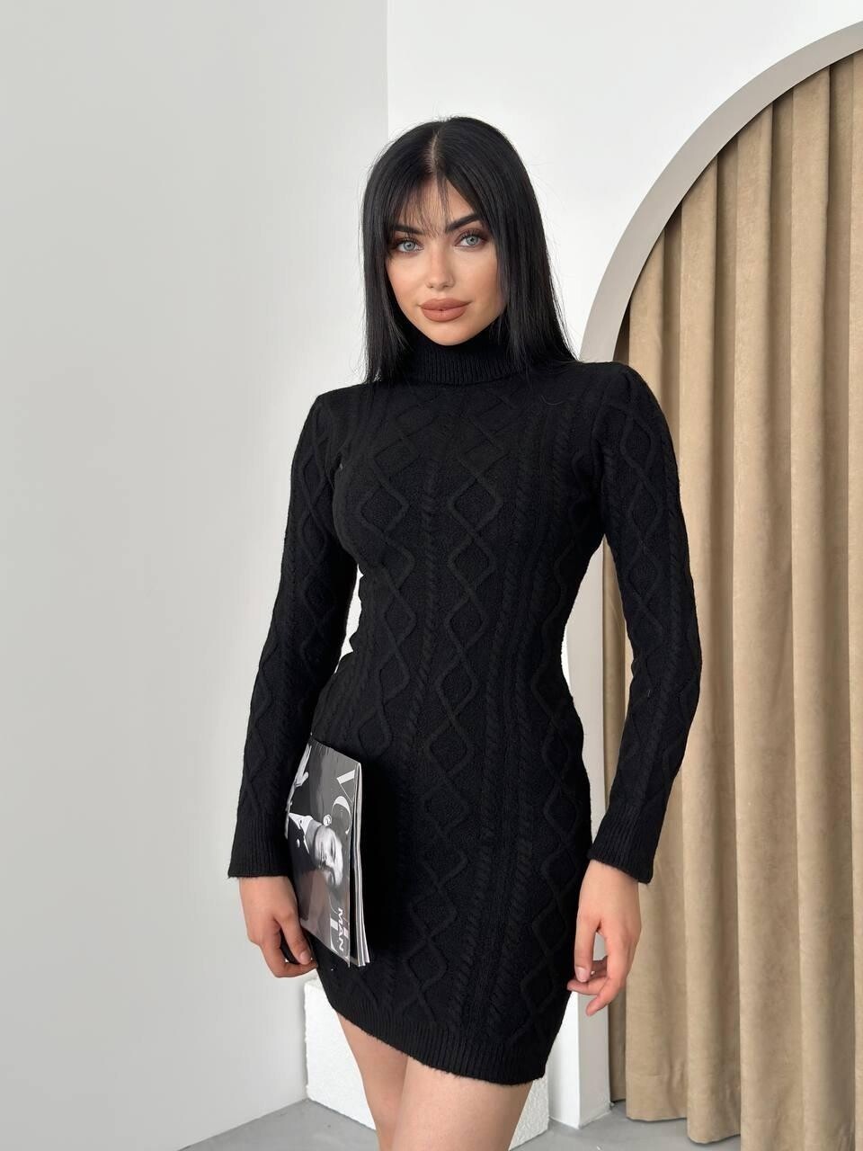 Livorna Boğazlı Mini Elbise 