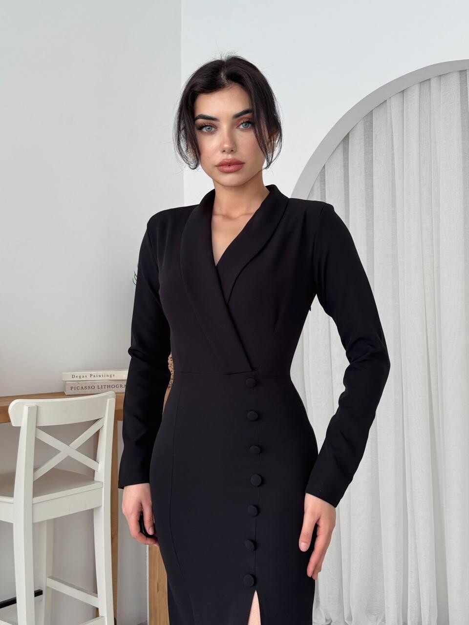 Pera Düğmeli Elbise