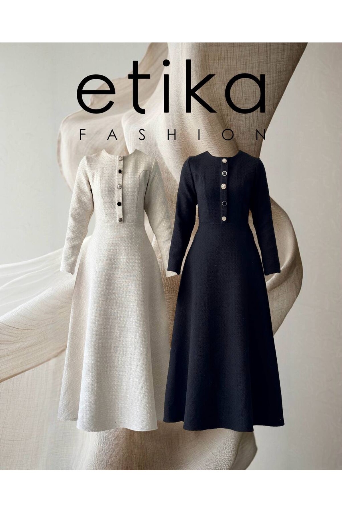 Cast Button Detailed Dress