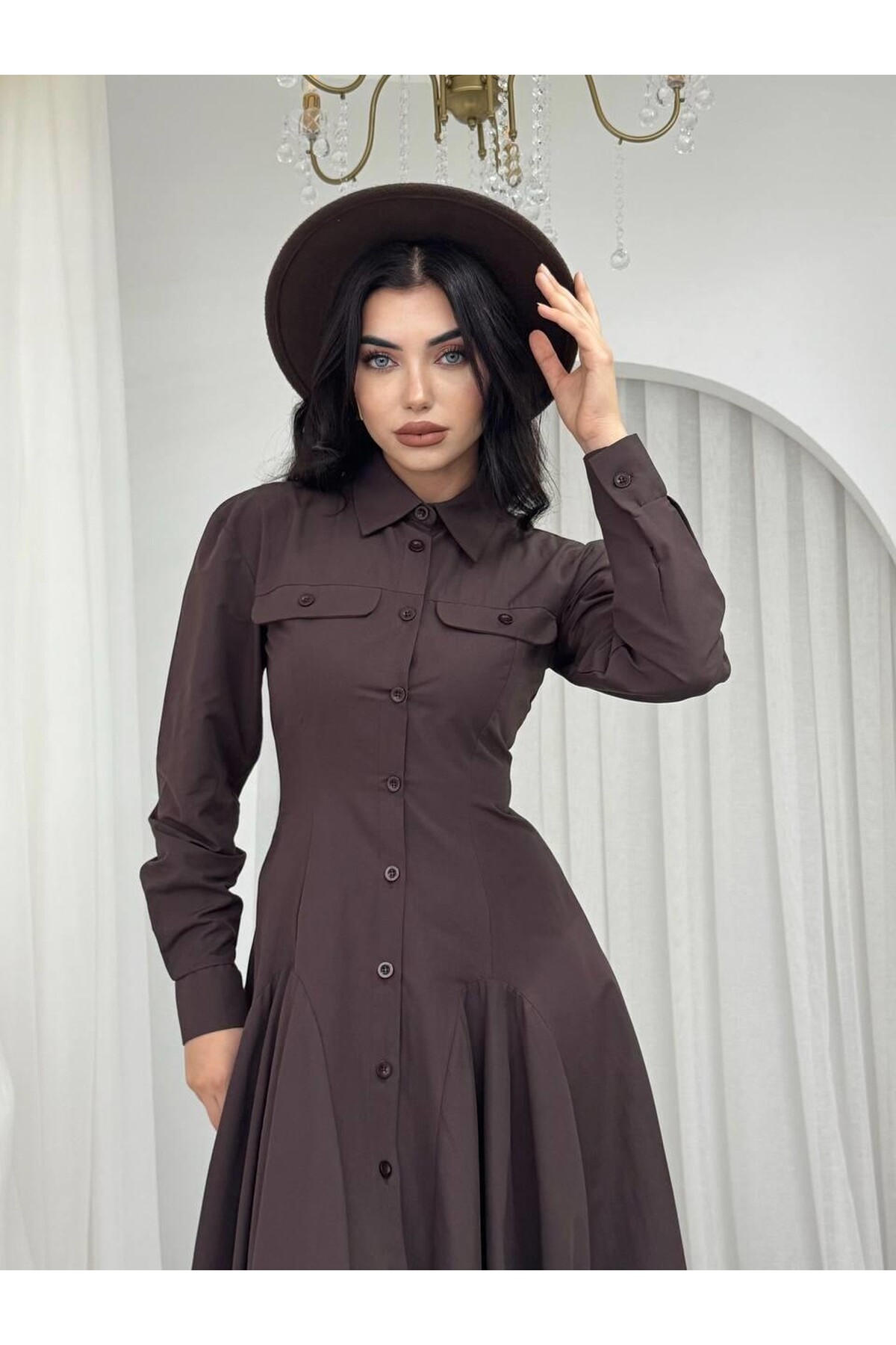 Feris Button Detailed Dress