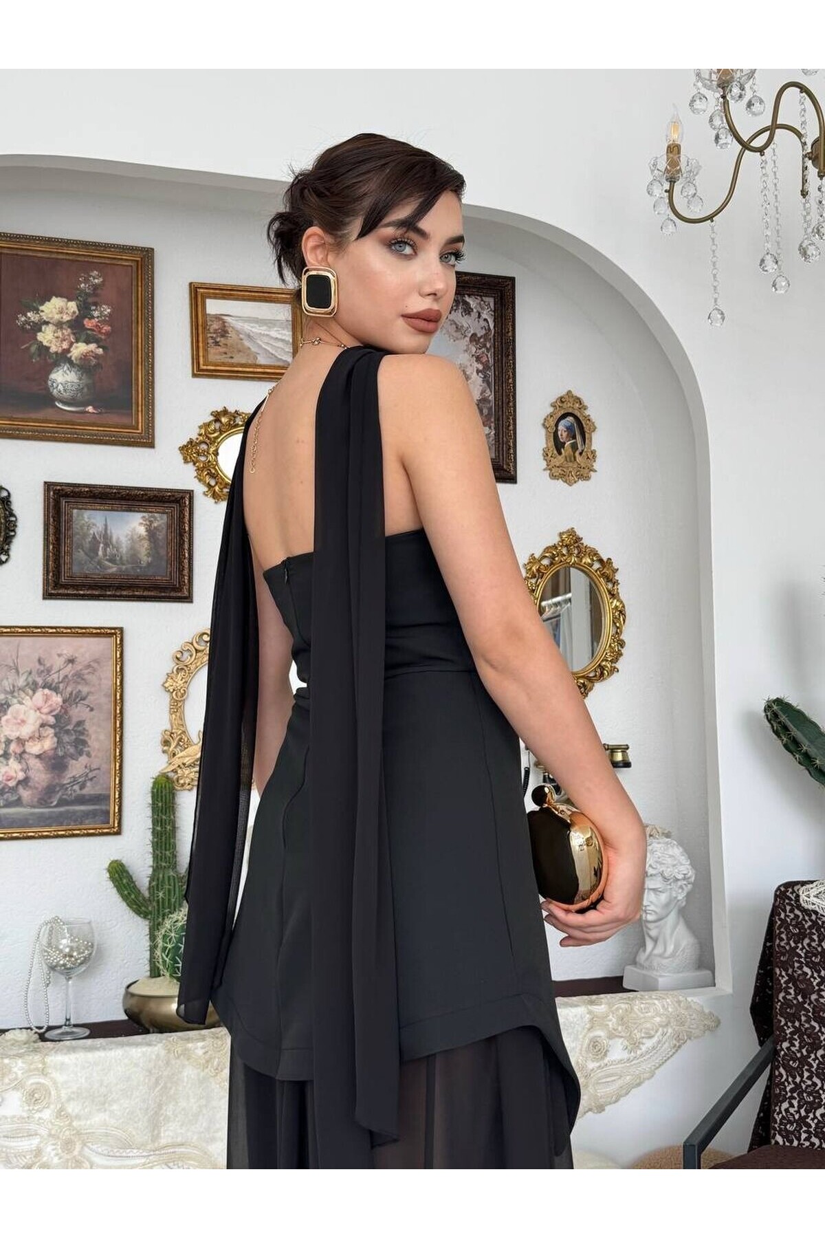 Hulos Şal Detaylı Elbise