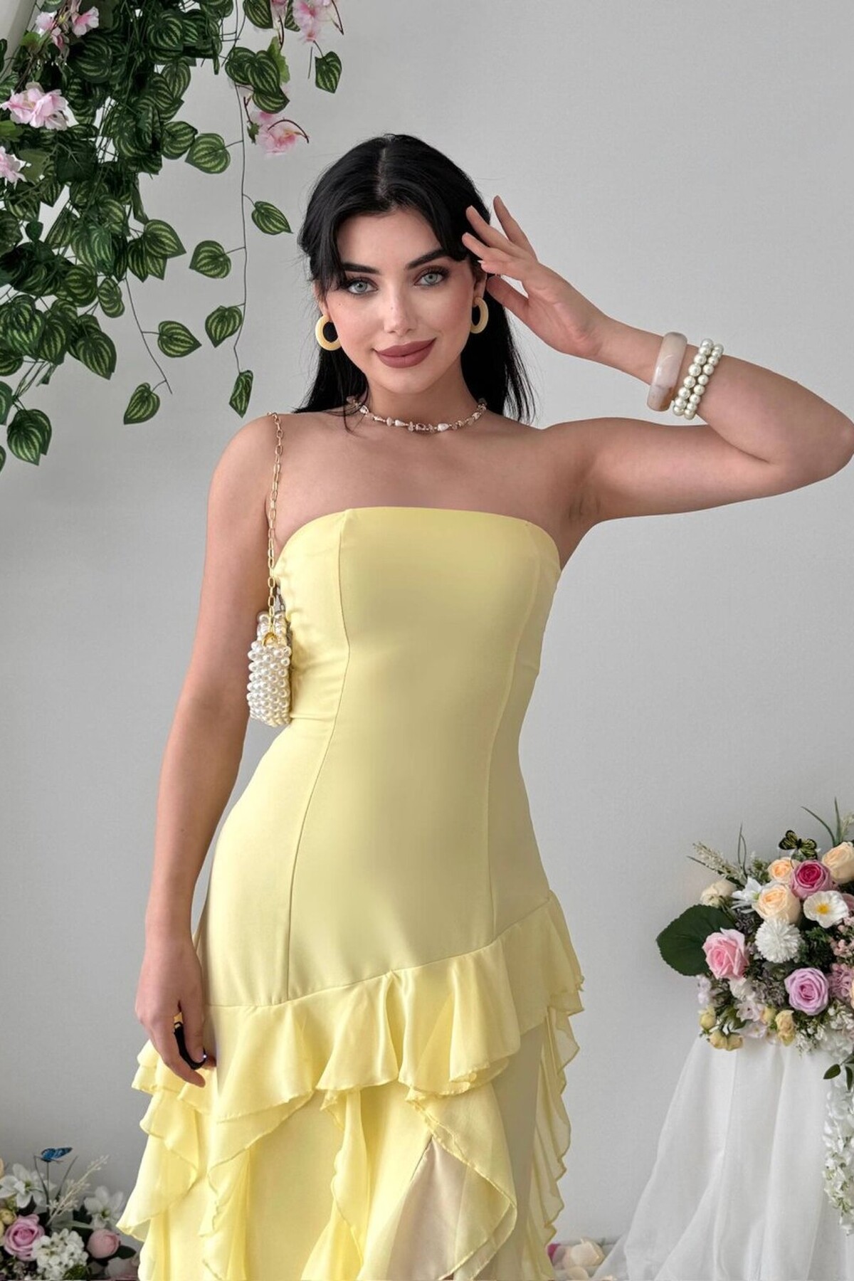 Madel Straplez Elbise