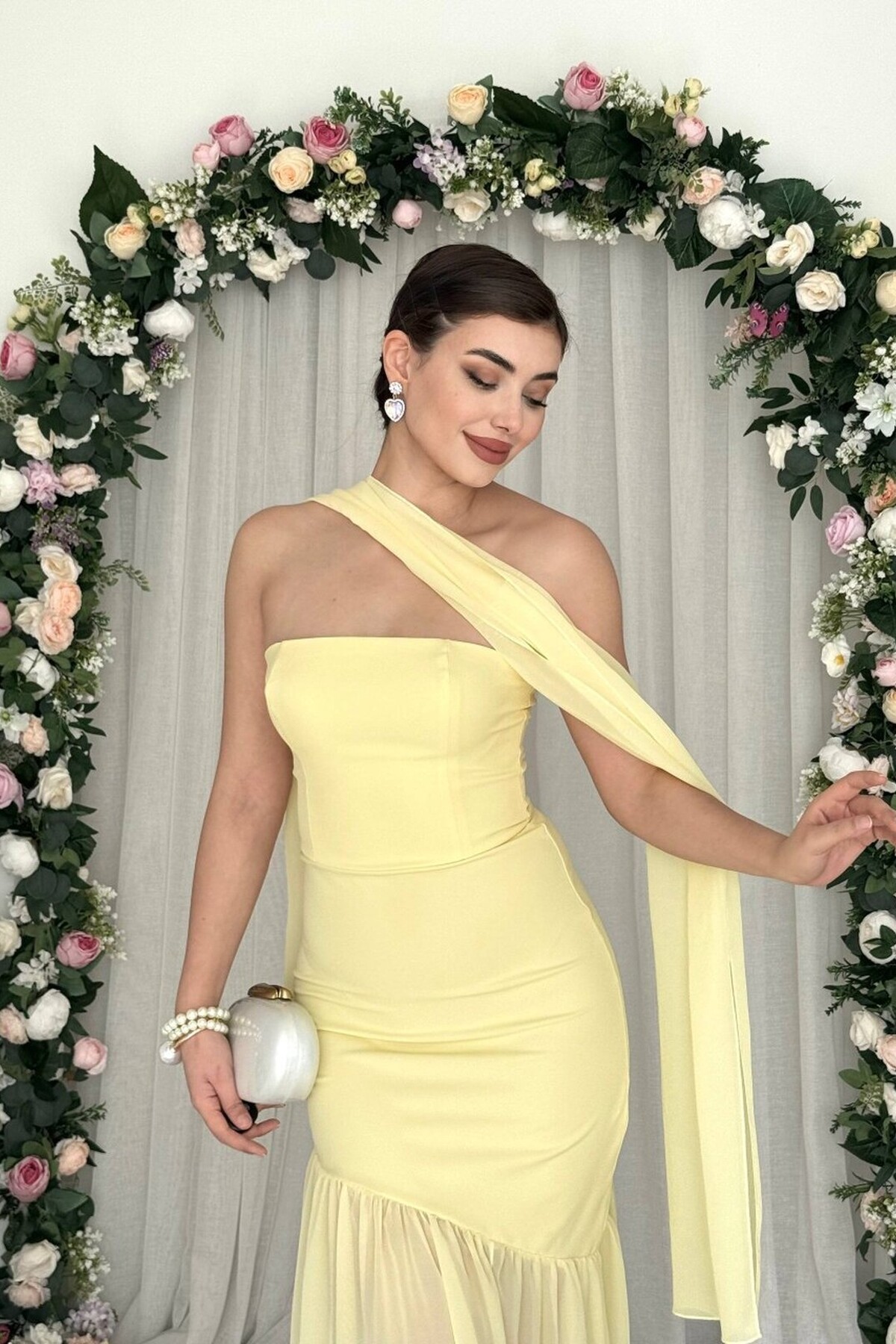 Manen Şal Detaylı Elbise