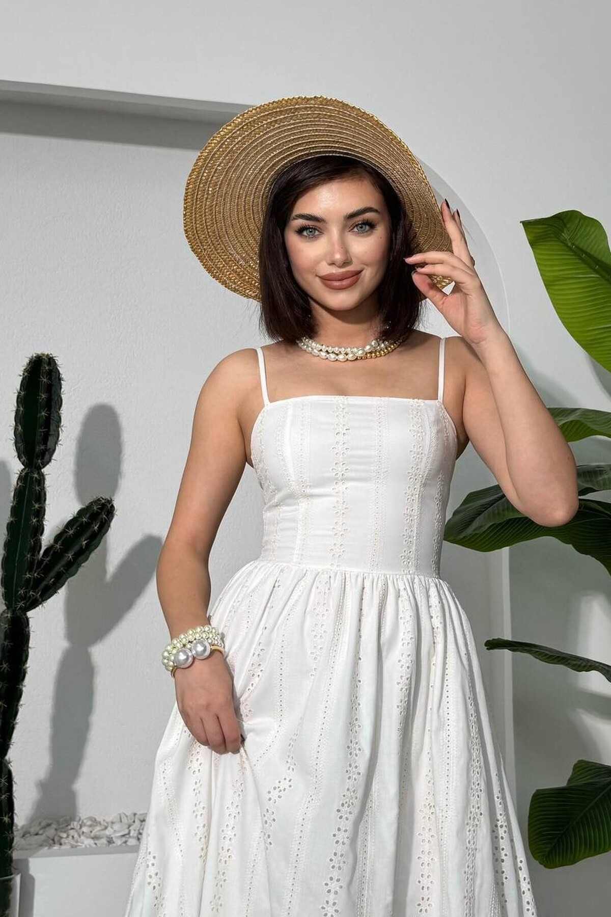 Rona İp Askılı Elbise