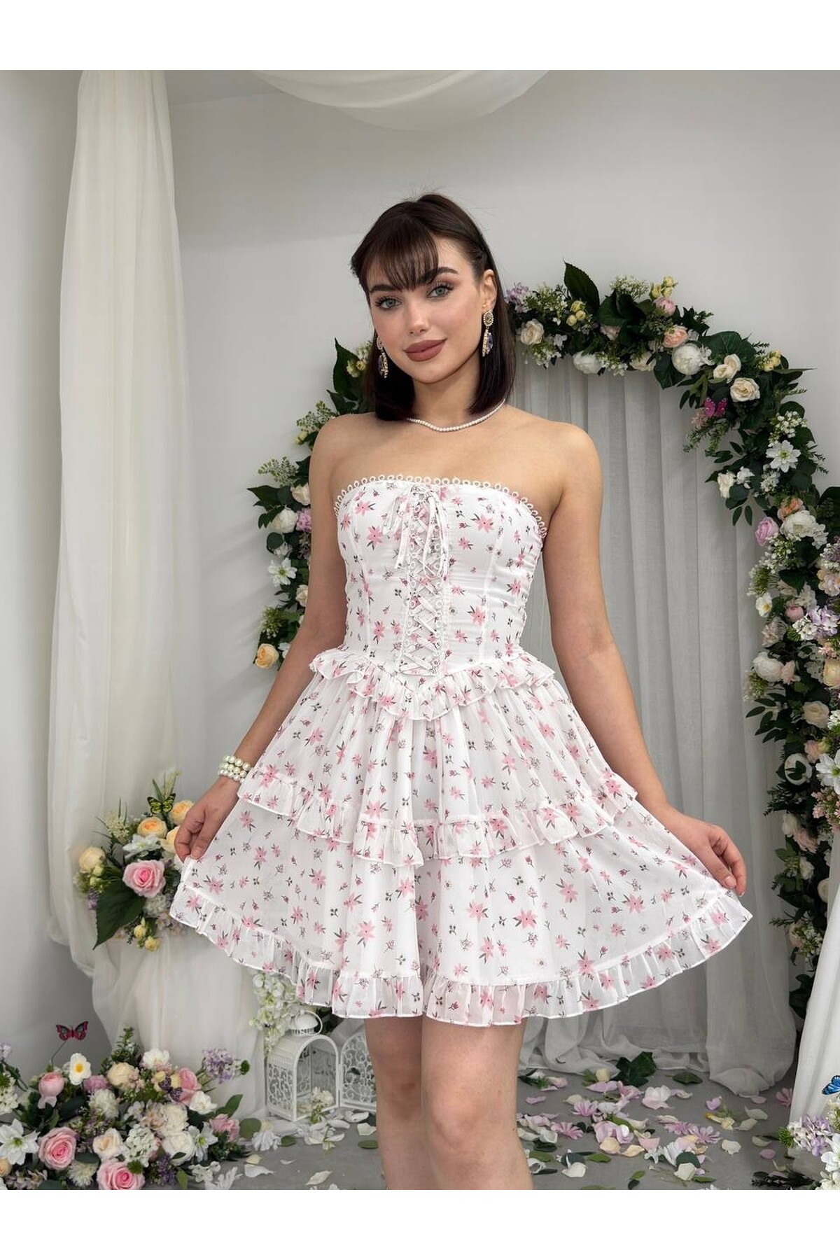 Sesura Straplez Elbise