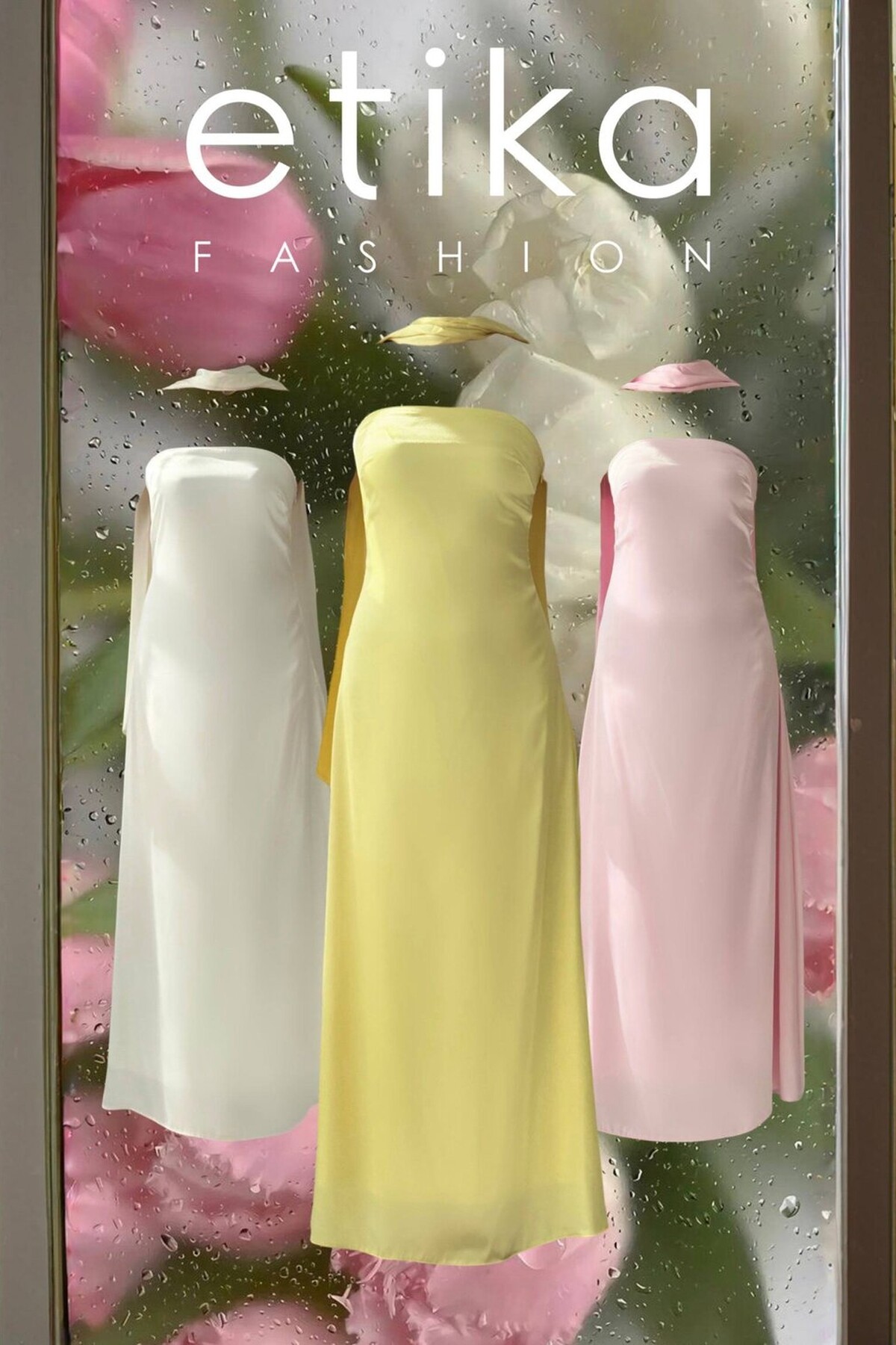 Ulsez Straplez Şal Detaylı Elbise