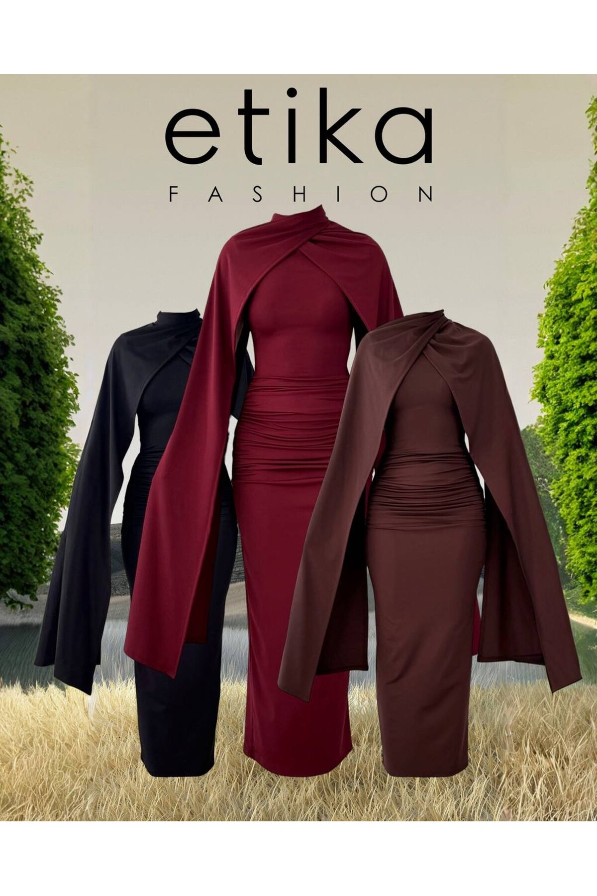 Zeyna Pelerinli Elbise