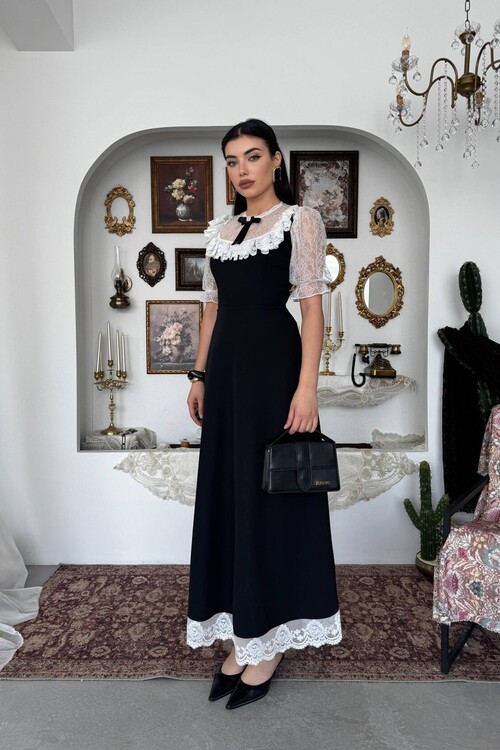 Esane Broş Detaylı Elbise