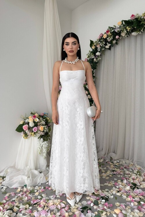 Husa Sırt Bağlamalı Elbise