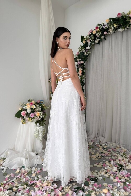 Husa Sırt Bağlamalı Elbise