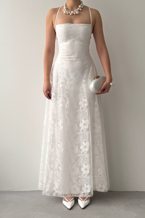 Husa Sırt Bağlamalı Elbise