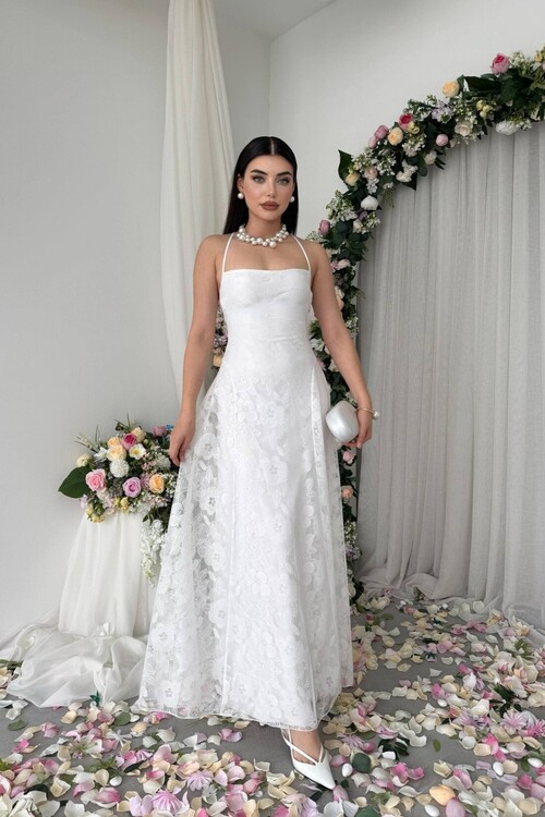 Husa Sırt Bağlamalı Elbise