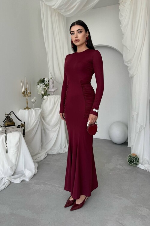 June Büzgü Detaylı Elbise