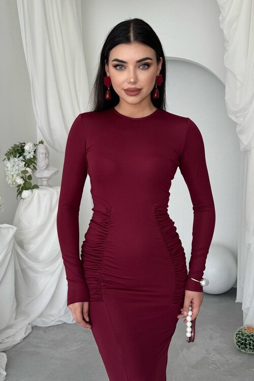 June Büzgü Detaylı Elbise