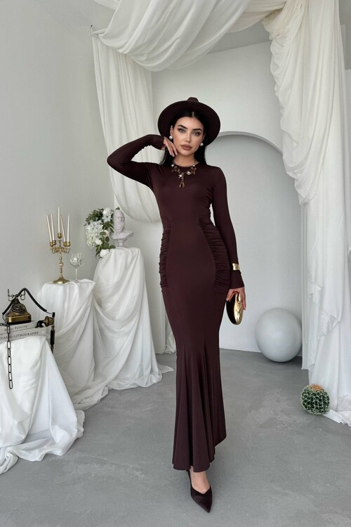 June Büzgü Detaylı Elbise