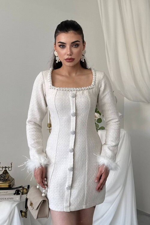Poner Düğme Detaylı Elbise