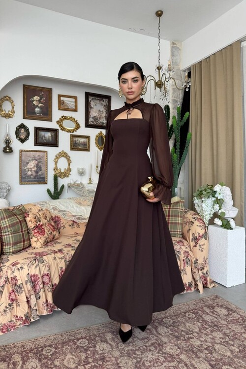Wome Pelerin Detaylı Elbise