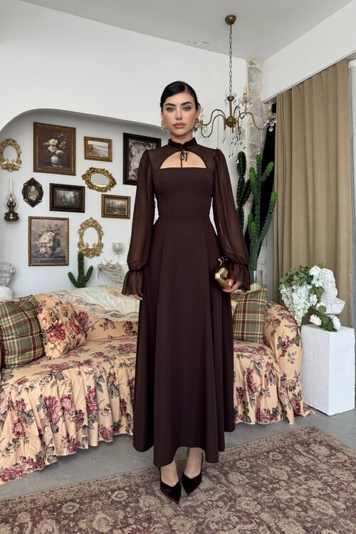 Wome Pelerin Detaylı Elbise