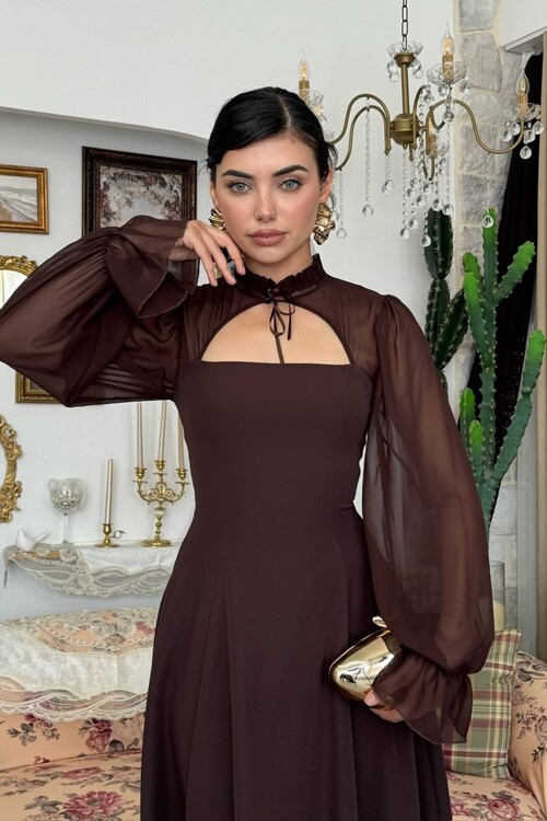Wome Pelerin Detaylı Elbise