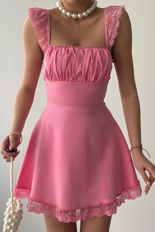 Tina Askılı Mini Elbise