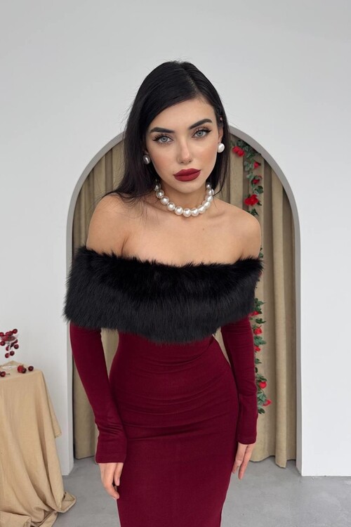 Bestia Strapless Feather Detailed Dress