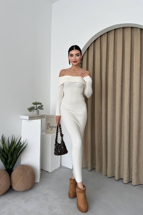 Emden Boat Neck Dress