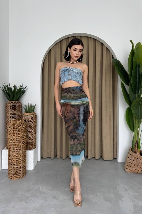 Lara Transparent Midi Skirt
