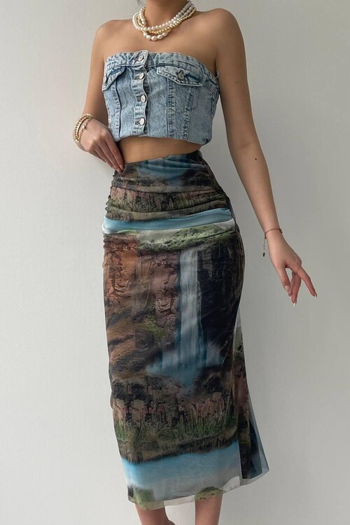 Lara Transparent Midi Skirt