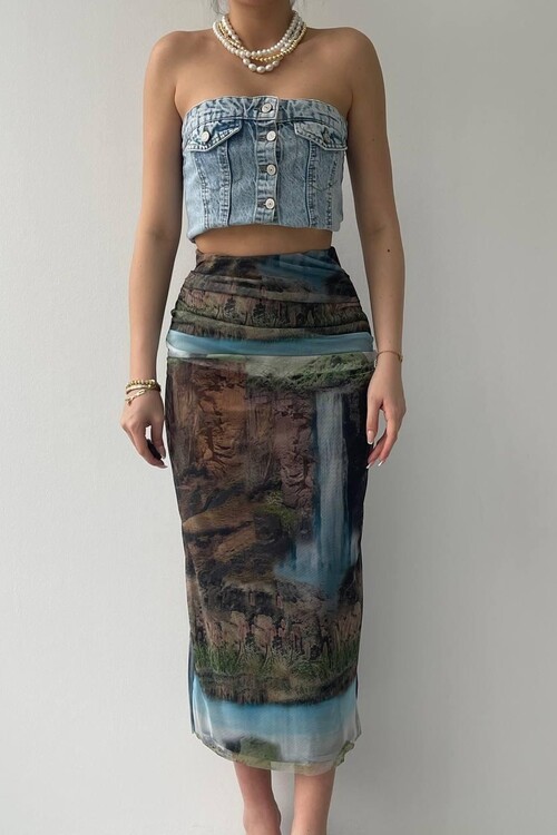 Lara Transparent Midi Skirt
