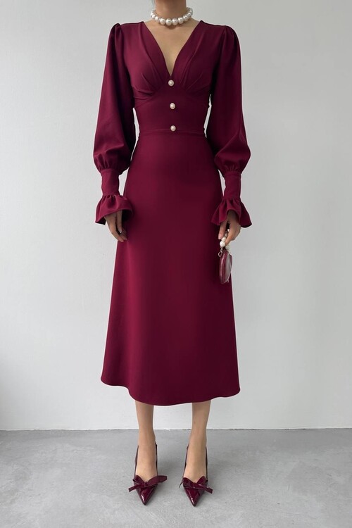 Meta Button Detailed Dress