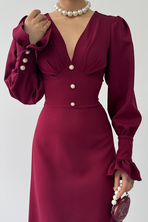 Meta Button Detailed Dress