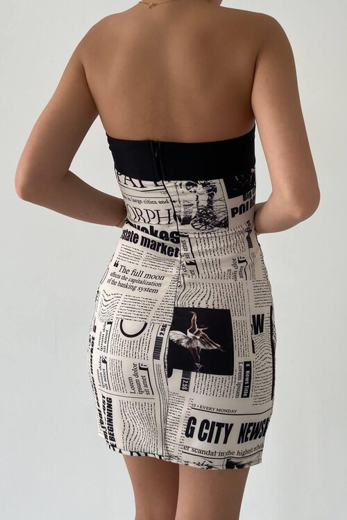 Novel Strapless Dress