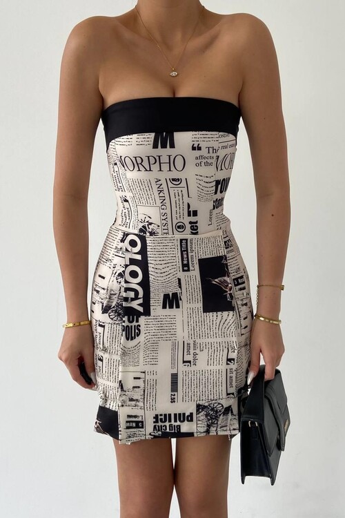 Novel Strapless Dress