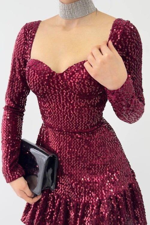 Sezi Sequin Sequin Dress