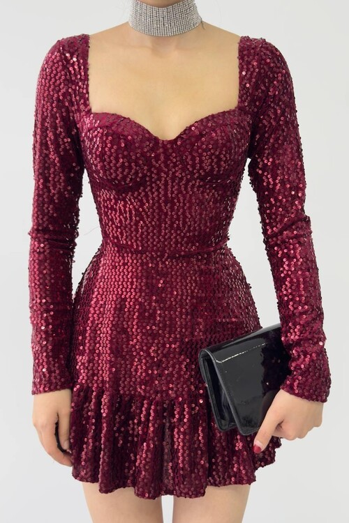 Sezi Sequin Sequin Dress