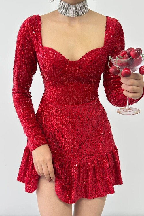 Sezi Sequin Sequin Dress