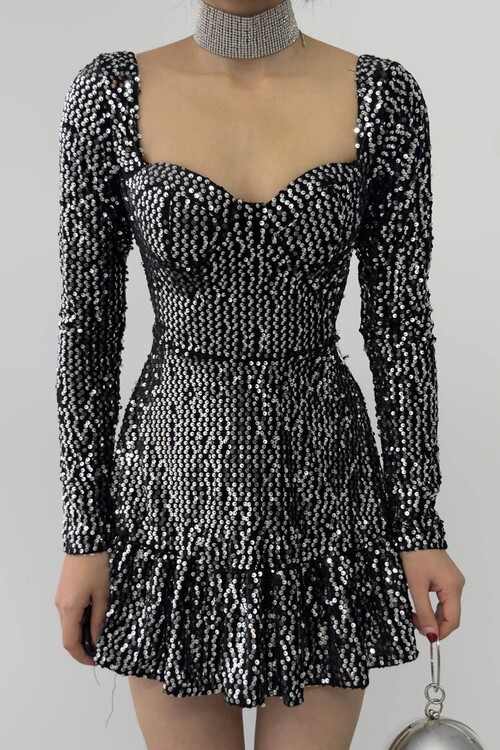 Sezi Sequin Sequin Dress