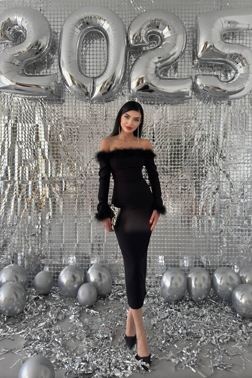 Siyo Feather Detailed Dress