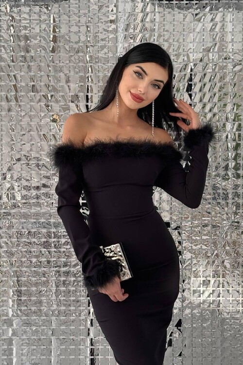 Siyo Feather Detailed Dress