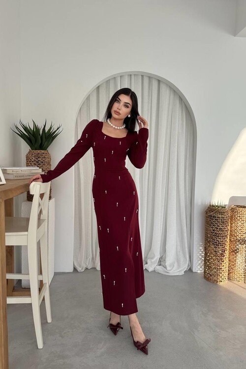 Akit Pearl Detailed Dress