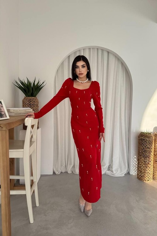 Akit Pearl Detailed Dress