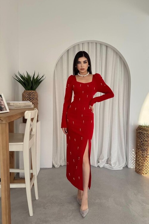 Akit Pearl Detailed Dress