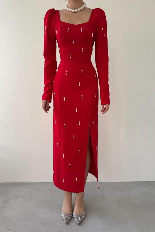 Akit Pearl Detailed Dress