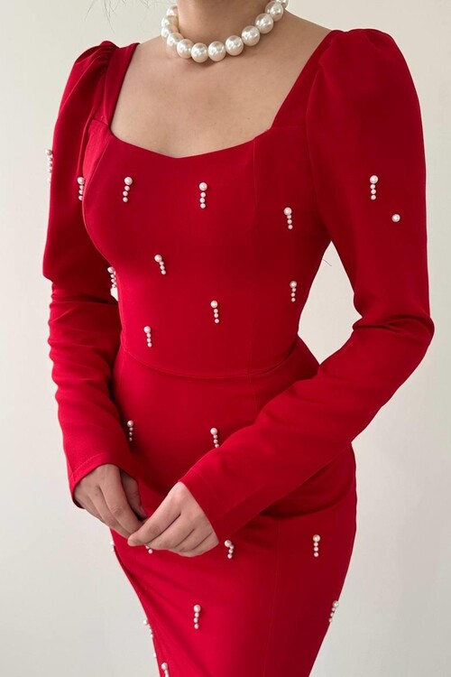 Akit Pearl Detailed Dress