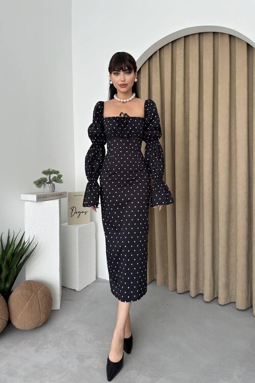 Arges Polka Dot Midi Dress