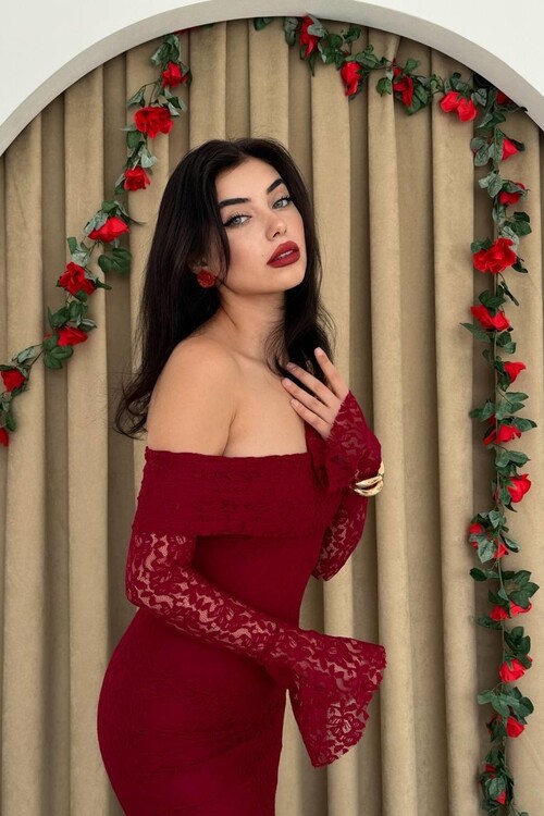 Arya Straplez Dantel Elbise